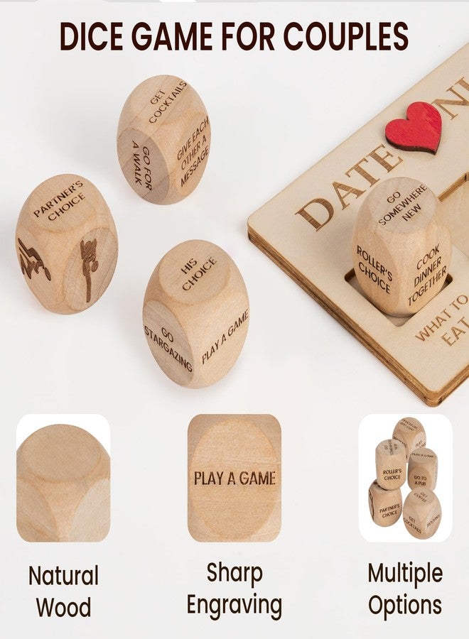 DINIZON Couple Dices Game, 5 What to Eat and Do for Dinner Decision Dice Date Night Ideas, Mother's Day Gifts for Couple, Her, Him, Wife, Husband, Anniversary Gag Gifts for Lovers (Set 5 Date Ideas) - Image 2